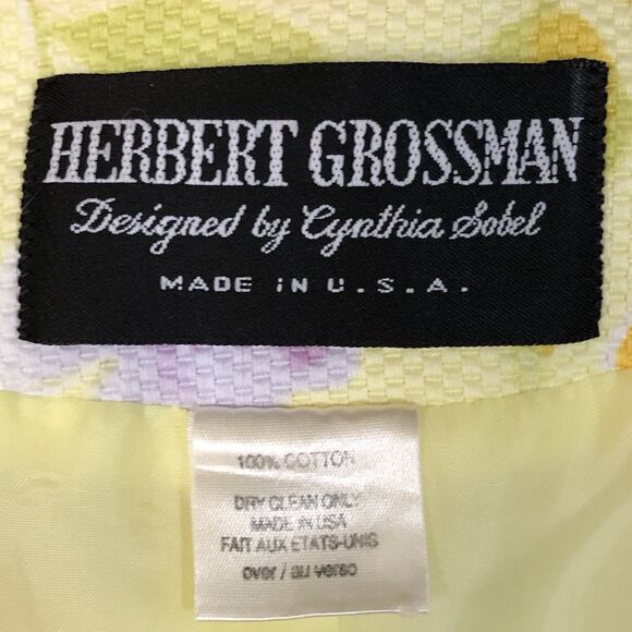 Floral Skirt Set Womens 12 Herbert Grossman by Cynthia Sobel VTG 2 Pc Suit S/SL - Picture 5 of 16